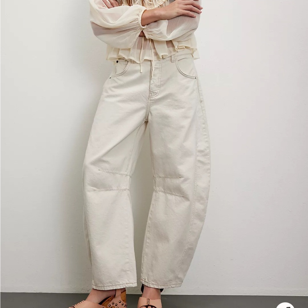 We The Free Off-White Wide Leg Jeans